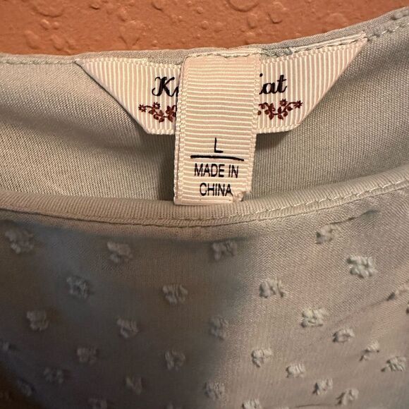 Krazy Kay light green chiffon off the shoulder blouse - Picture 11 of 11